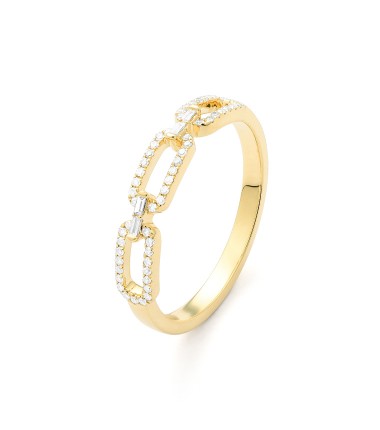 GELBGOLDRING MIT DIAMNANTEN IN 18 KARAT GOLD - 750 - R0580013GYN14