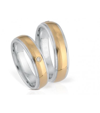 Partnerringe Silber 925/Gold 750